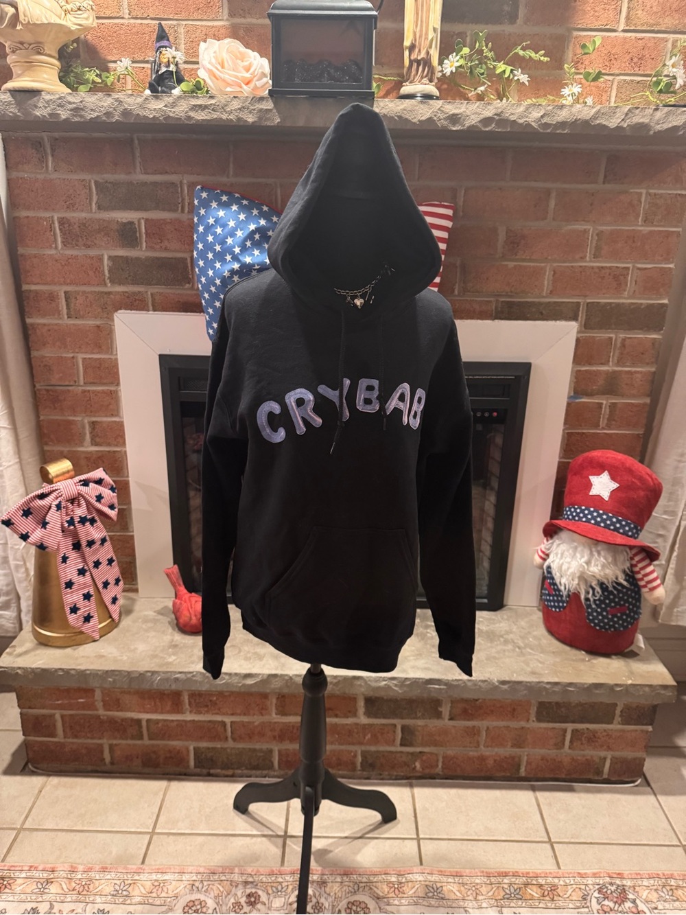 Black CRYBABE Pullover Hoodie -